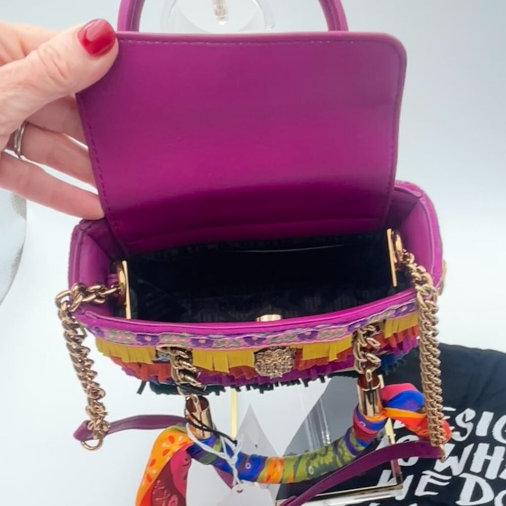 NEW Kurt Geiger London Mini Kensington Embroidered Fringe Eagle Bag Purse NWT - Picture 6 of 6